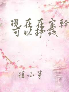 现在在家干什么可以挣钱