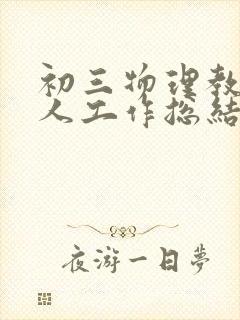 初三物理教师个人工作总结