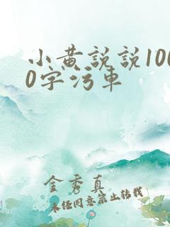 小黄说说1000字污车
