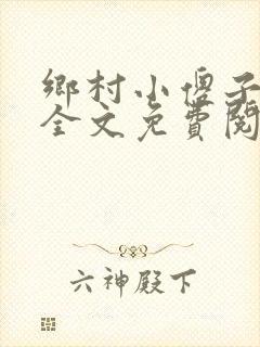 乡村小傻子小说全文免费阅读