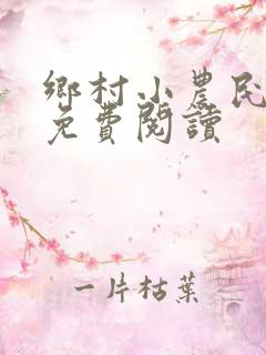 乡村小农民小说免费阅读