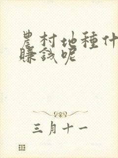 农村地种什么能赚钱呢
