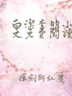 白洁李明小说全文免费阅读