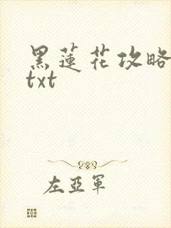 黑莲花攻略手册txt