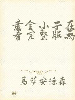 黄金小子在线观看完整版无删减高清