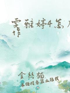 雯雅婷4怎么操作