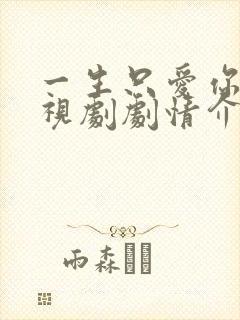 一生只爱你 电视剧剧情介绍
