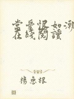 当爱恨如潮小说在线阅读