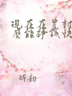 现在在农村干什么能挣钱快