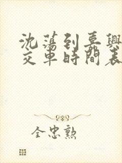 沈荡到嘉兴的公交车时间表