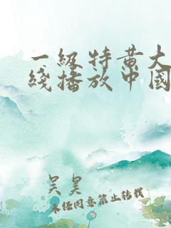 一级特黄大片在线播放中国