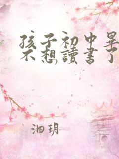 孩子初中毕业就不想读书了怎么办
