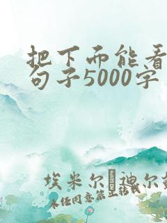 把下面能看湿的句子5000字