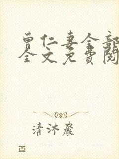 曹仁妻全部小说全文免费阅读