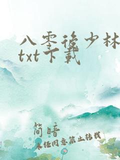 八零后少林方丈txt下载