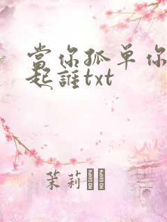 当你孤单你会想起谁txt