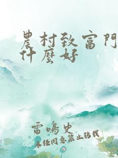 农村致富门路养什么好