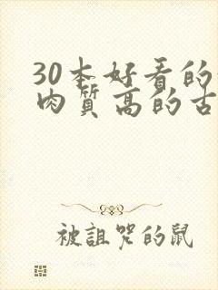 30本好看的汁肉质高的古言盘