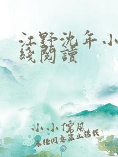 江野沈年小说在线阅读