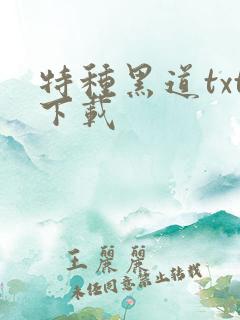 特种黑道txt下载