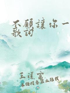 不愿让你一个人歌词