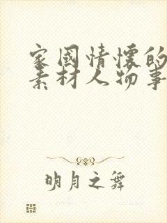 家国情怀的作文素材人物事迹