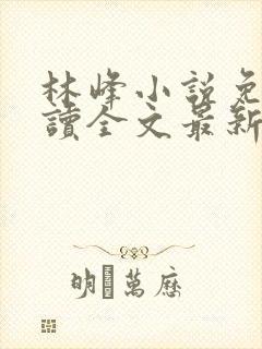 林峰小说免费阅读全文最新章节顶点