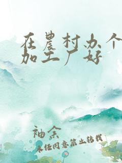 在农村办个什么加工厂好
