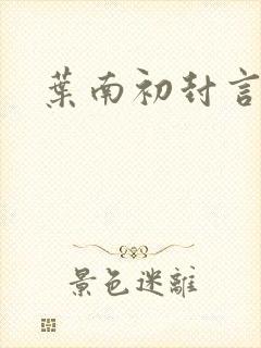 叶南初封言