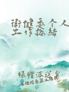 卫健委个人年度工作总结