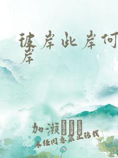 彼岸此岸何处是岸