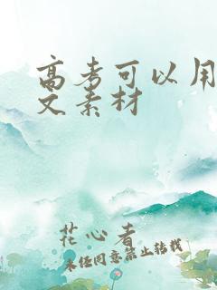 高考可以用的作文素材