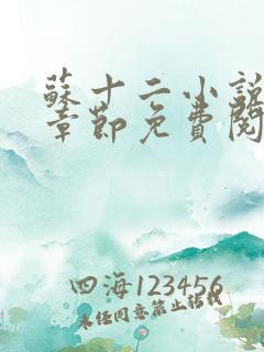苏十二小说最新章节免费阅读全文