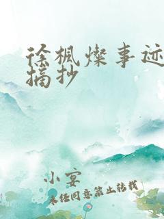 徐枫灿事迹素材摘抄