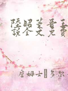 陆昭菱晋王的小说全文免费阅读