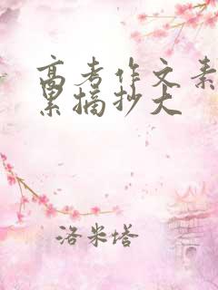 高考作文素材积累摘抄大