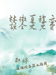 林微夏程亦风小说全文免费