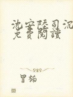 沈安陆司沉小说免费阅读