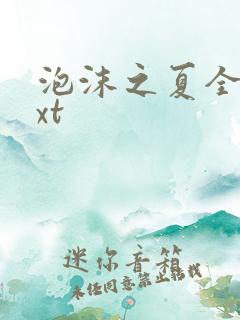 泡沫之夏全集txt