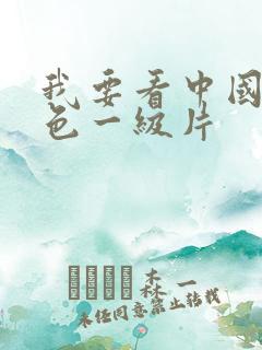 我要看中国的黄色一级片