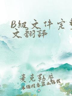 B级文件完整中文翻译