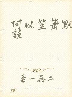 何以笙箫默 小说