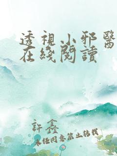 透视小邪医小说在线阅读