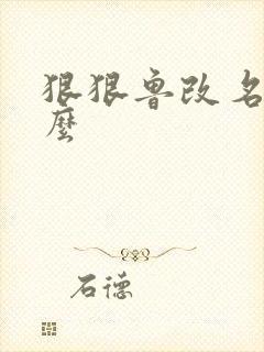 狠狠鲁改名是什么