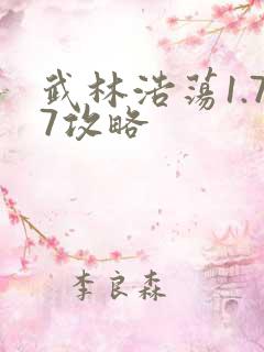 武林浩荡1.77攻略