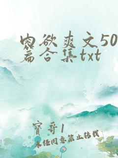 肉欲爽文500篇合集txt