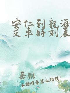 安仁到龙海的公交车时刻表