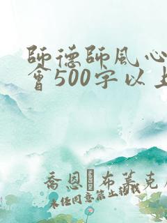 师德师风心得体会500字以上