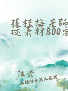 张桂梅老师的事迹素材800字
