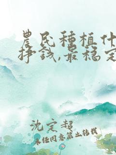 农民种植什么最挣钱,最稳定